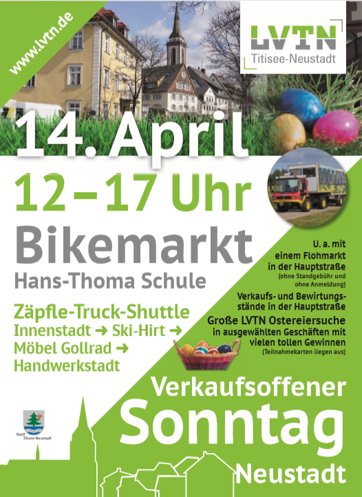 Plakat 'Verkaufsoffener Sonntag in Titisee-Neustadt'
